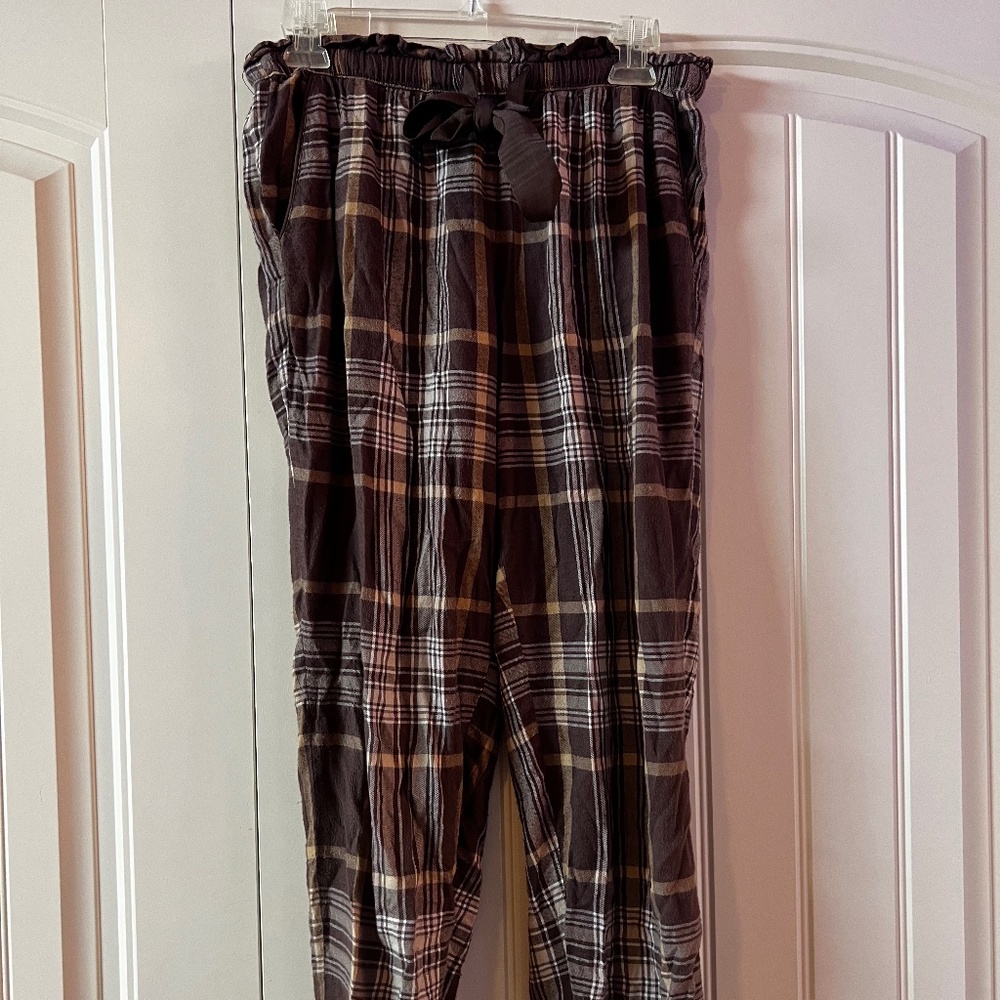 Brown Plaid Pajama Pants